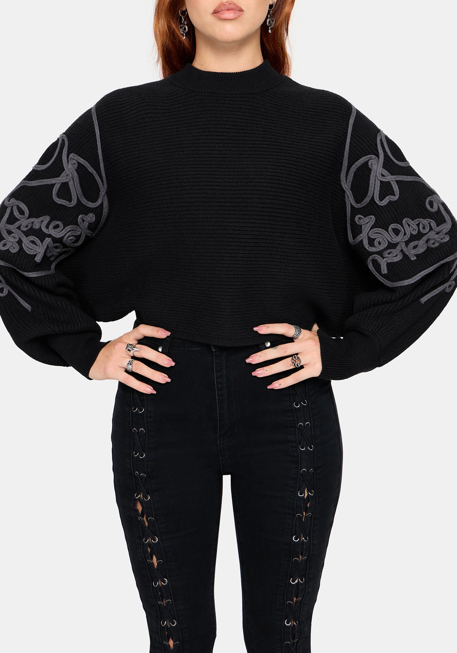 Skole Cornelli Skull Knit Sweater – Disturbia