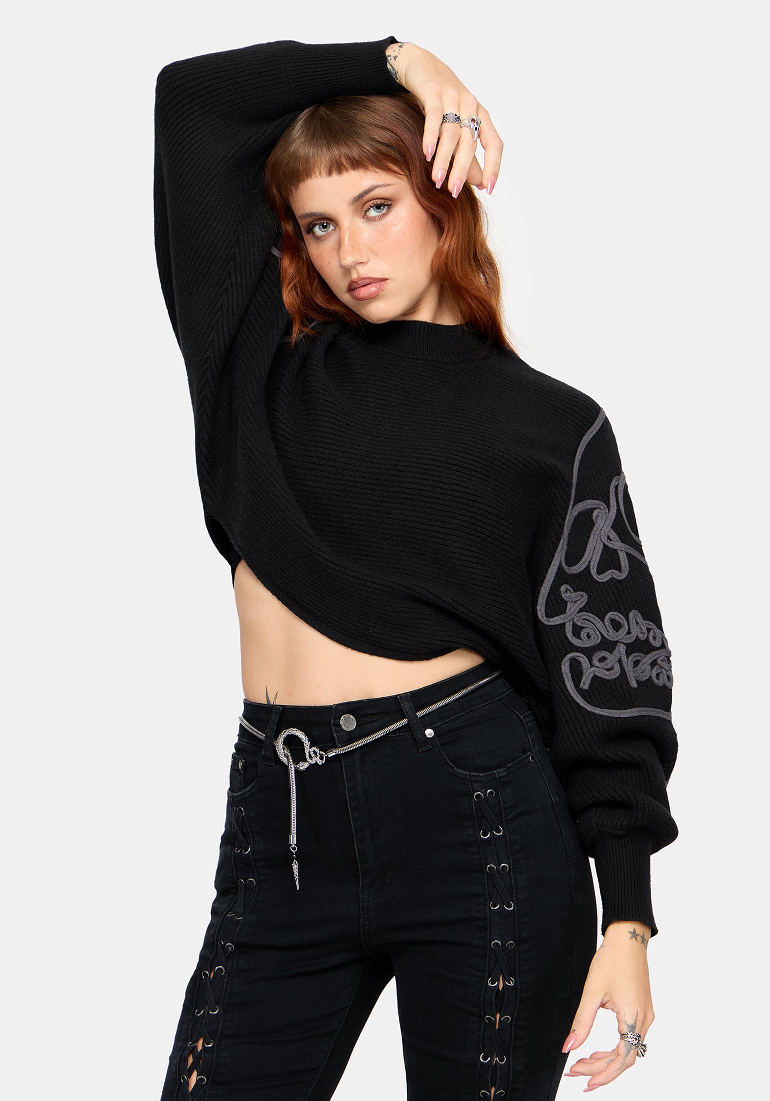 Skole Cornelli Skull Knit Sweater – Disturbia