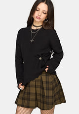 Cove Ribbed Button Waist Knit Sweater