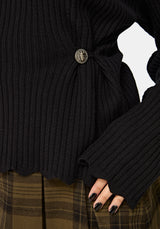 Cove Ribbed Button Waist Knit Sweater