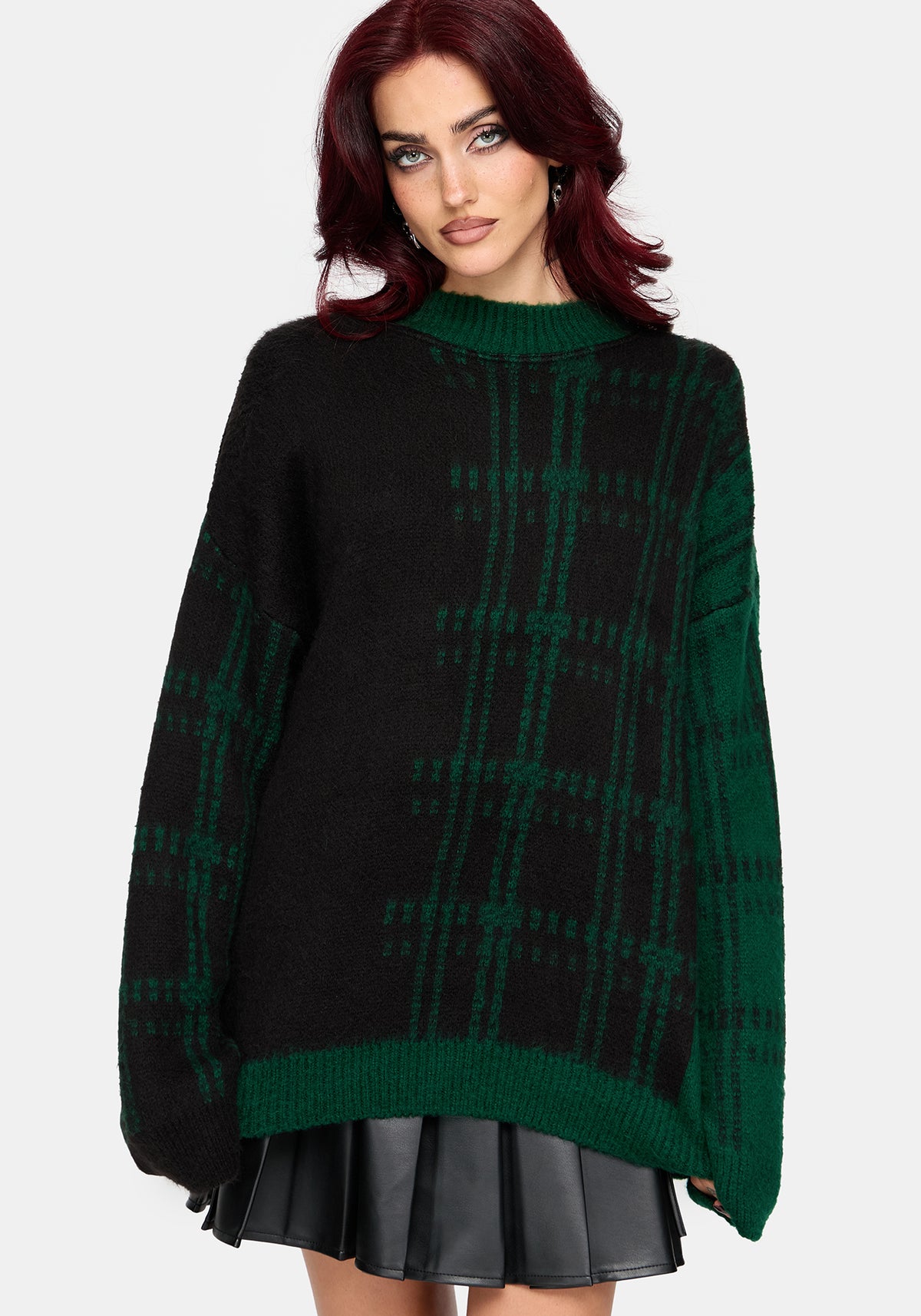 Checkmate Check Fluffy Knit Sweater