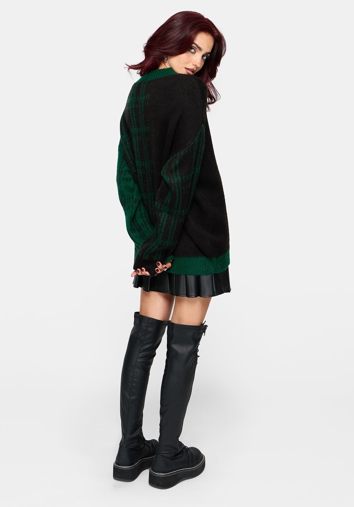 Checkmate Check Fluffy Knit Sweater