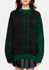 Checkmate Check Fluffy Knit Sweater
