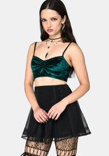 Ami Velour Ruched Bralet - Green