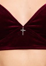 Unholy Velour Bralet - Burgundy