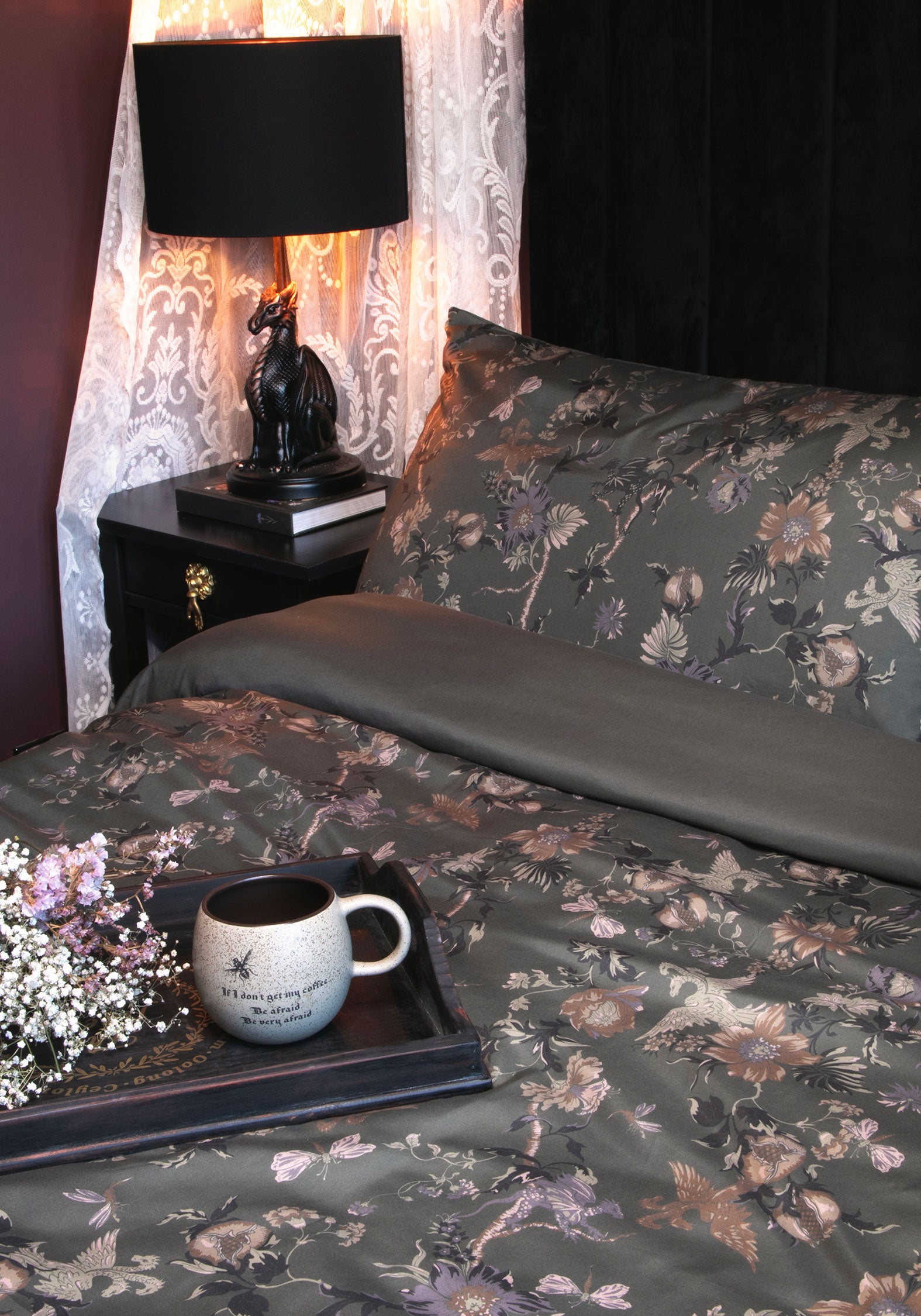 Poison Garden Print Bedding Set - US King