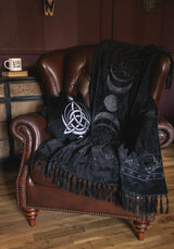 Trinity Moon Embroidered Round Cushion
