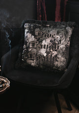 Live Laugh Loathe Velvet Embroidered Cushion