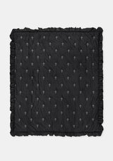 Vurlo Crushed Velvet Embroidered Cross Blanket