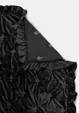 Vurlo Crushed Velvet Embroidered Cross Blanket