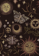 Rhea Cotton Blend Moth and Moon Print Midaxi Skirt