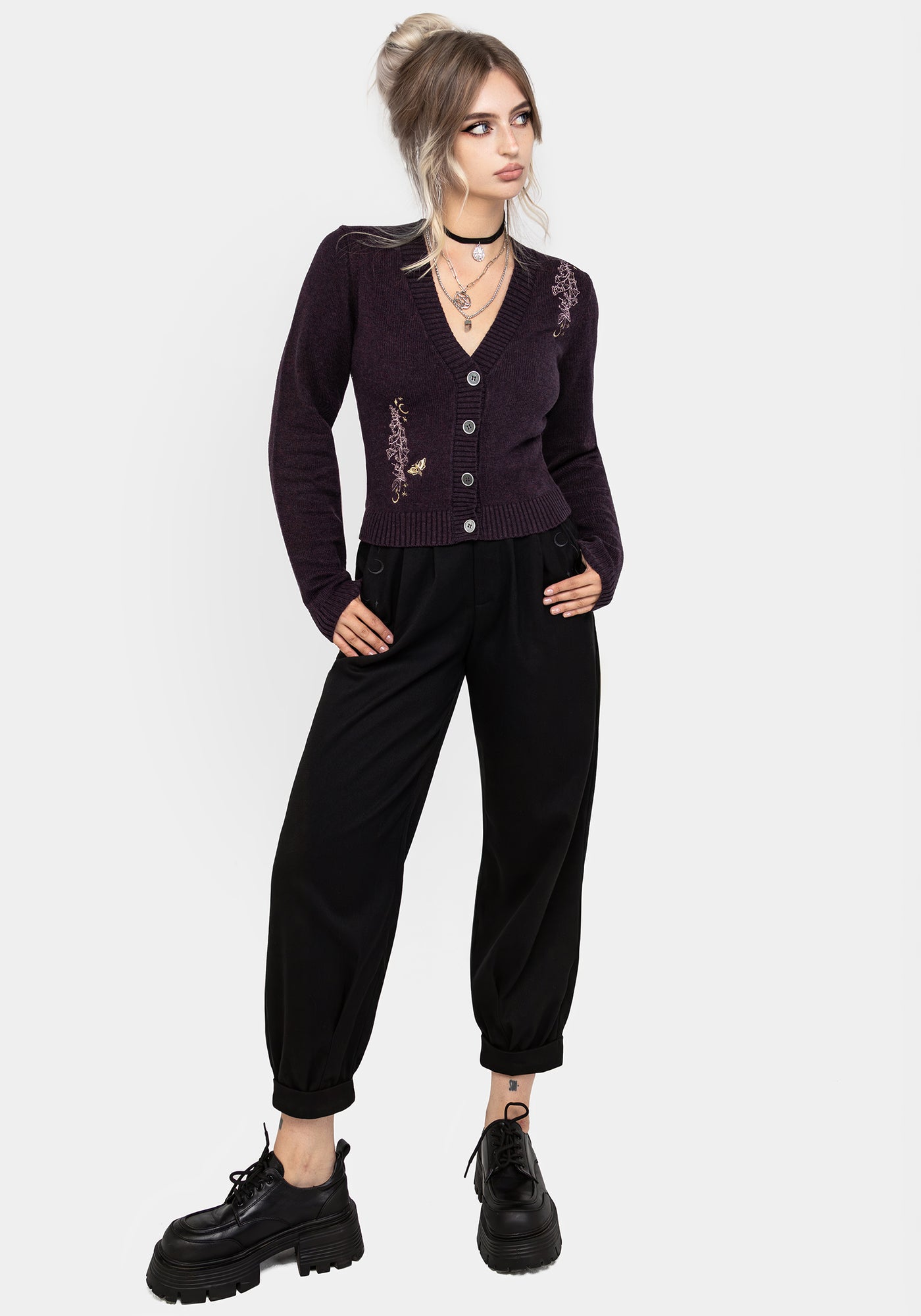 Foxglove Embroidered Knit Cardigan | Disturbia - Shop Women's