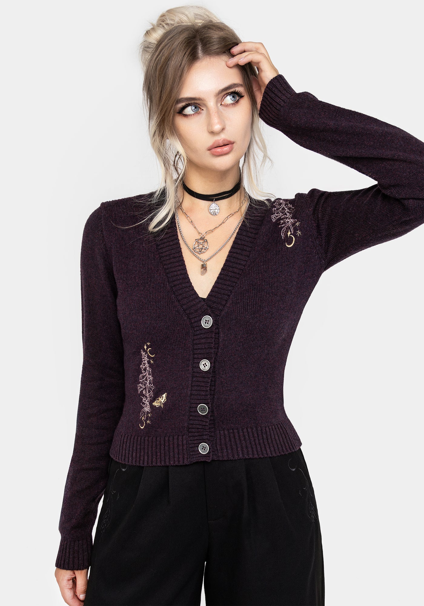 Foxglove Embroidered Knit Cardigan | Disturbia - Shop Women's