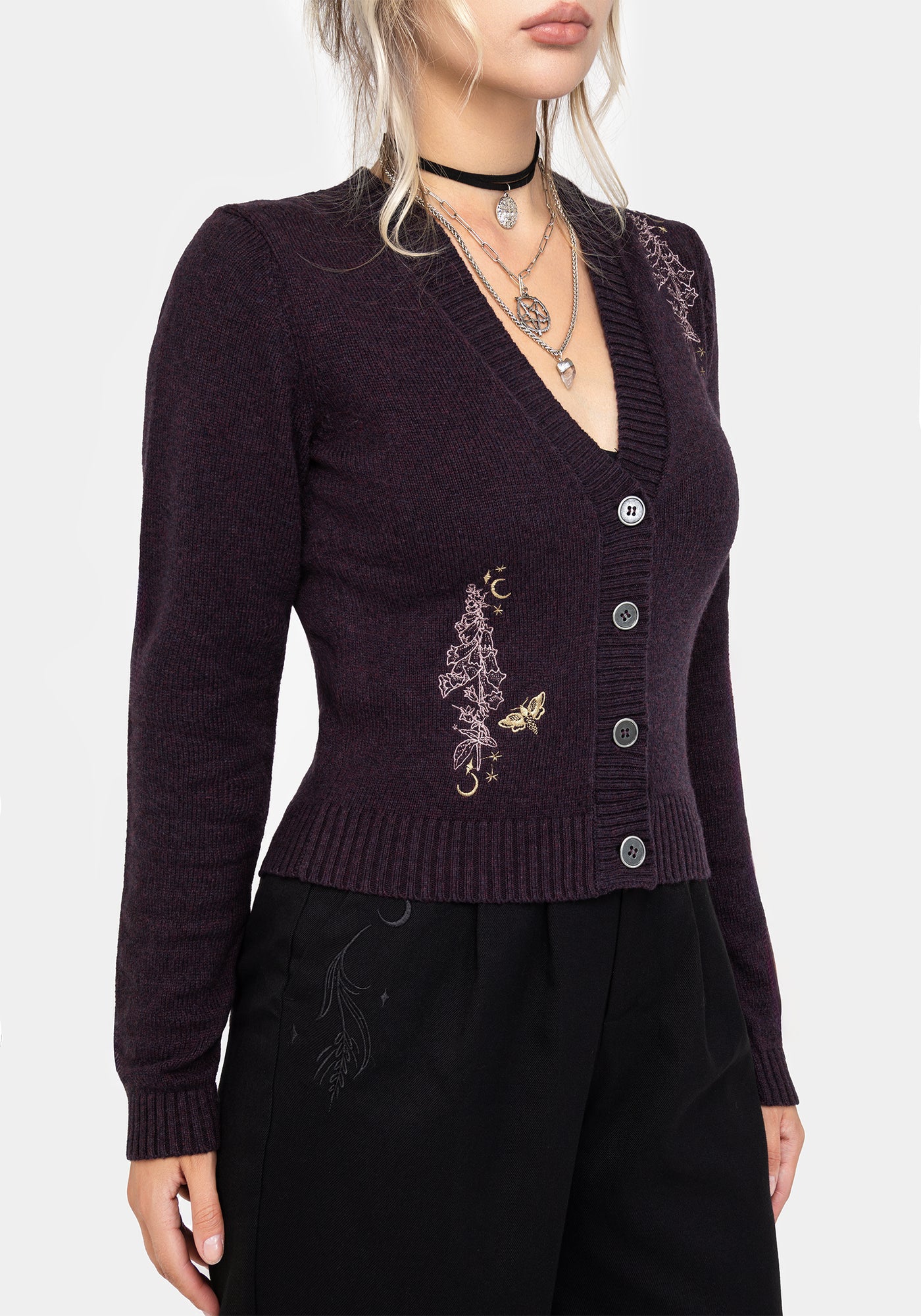 Foxglove Embroidered Knit Cardigan | Disturbia - Shop Women's