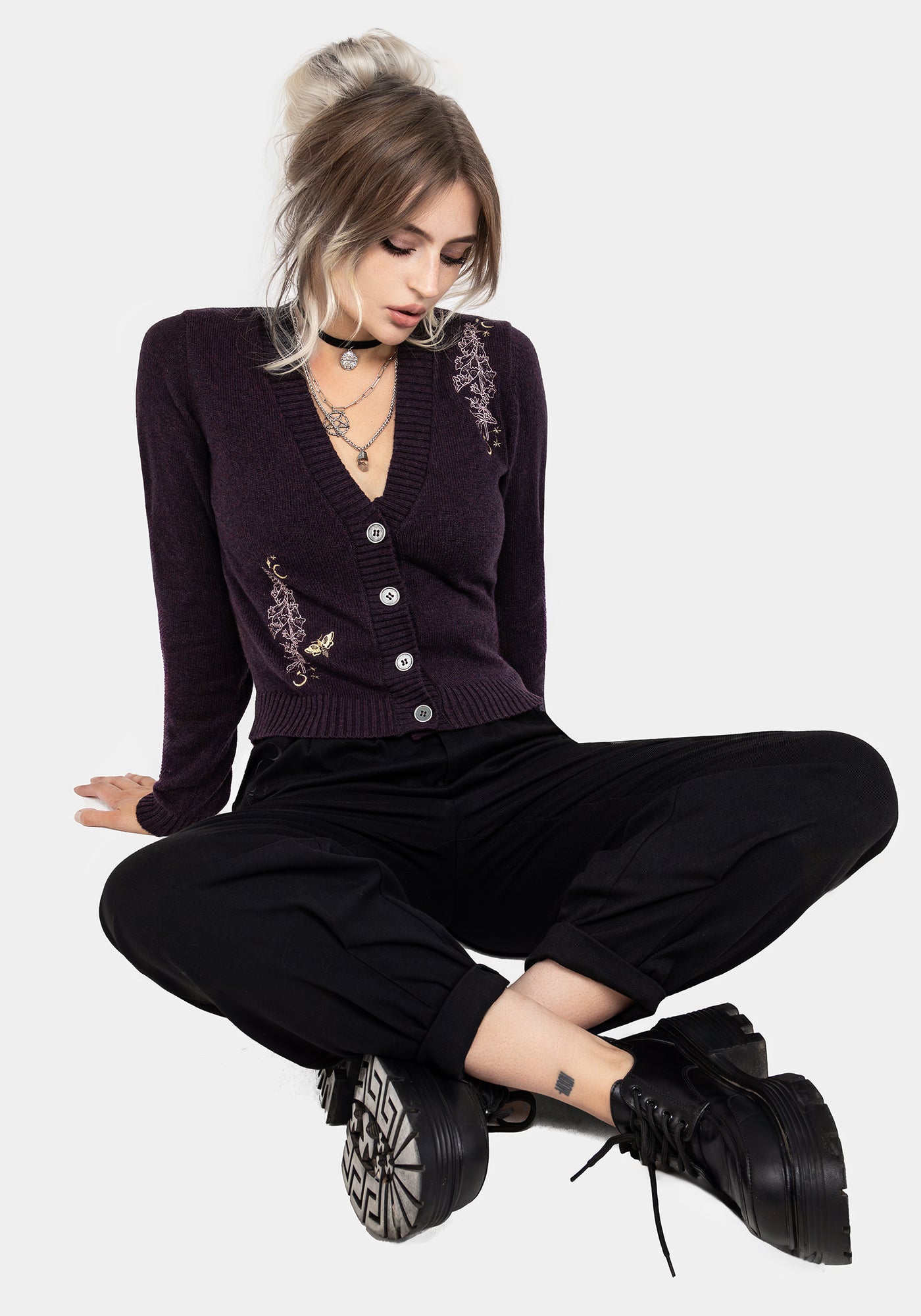 Foxglove Embroidered Knit Cardigan | Disturbia - Shop Women's