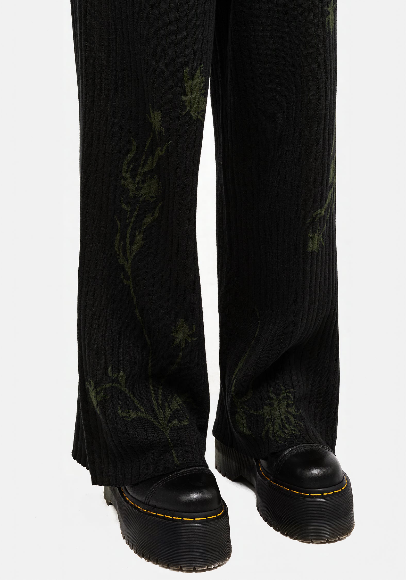 Diastella Floral Jacquard Rib Knit Trousers | Disturbia - Shop Women's ...