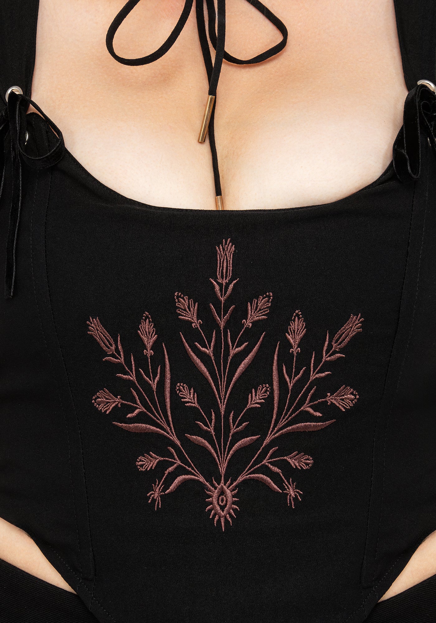 Cybele Embroidered Crop Corset Top | Disturbia - Shop Women's