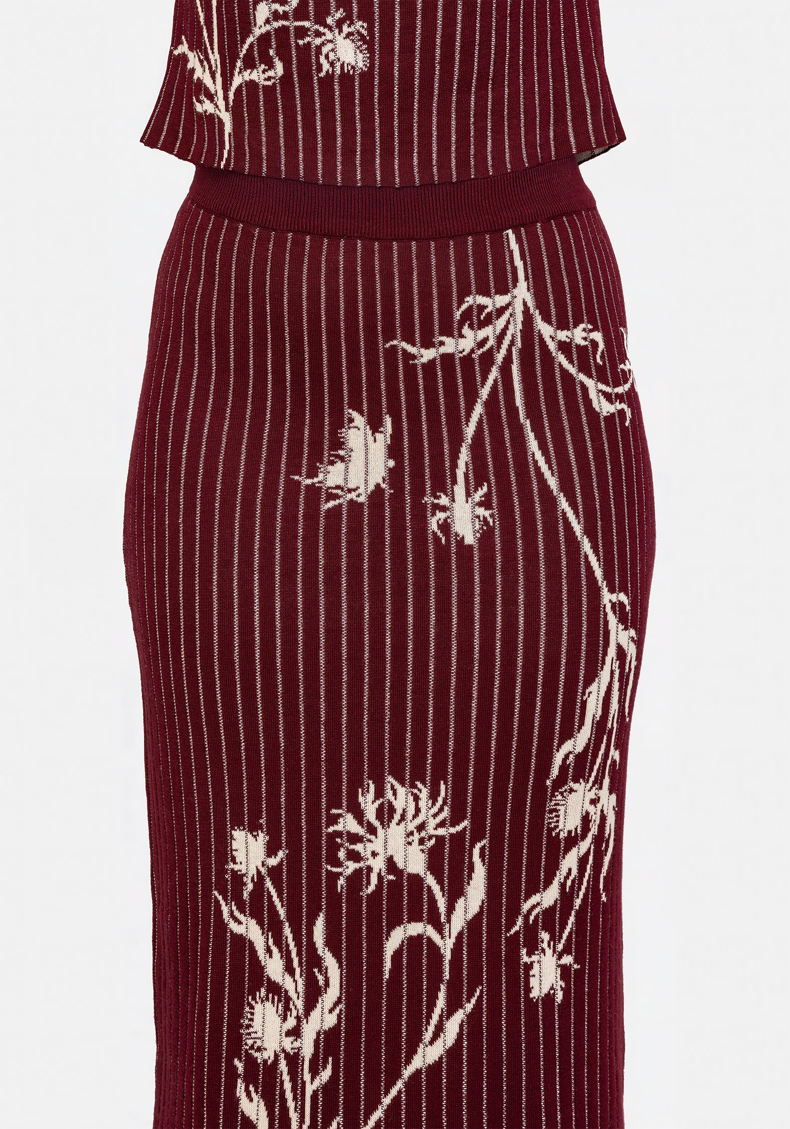 Diastella Floral Jacquard Rib Knit Maxi Skirt | Disturbia - Shop Women ...