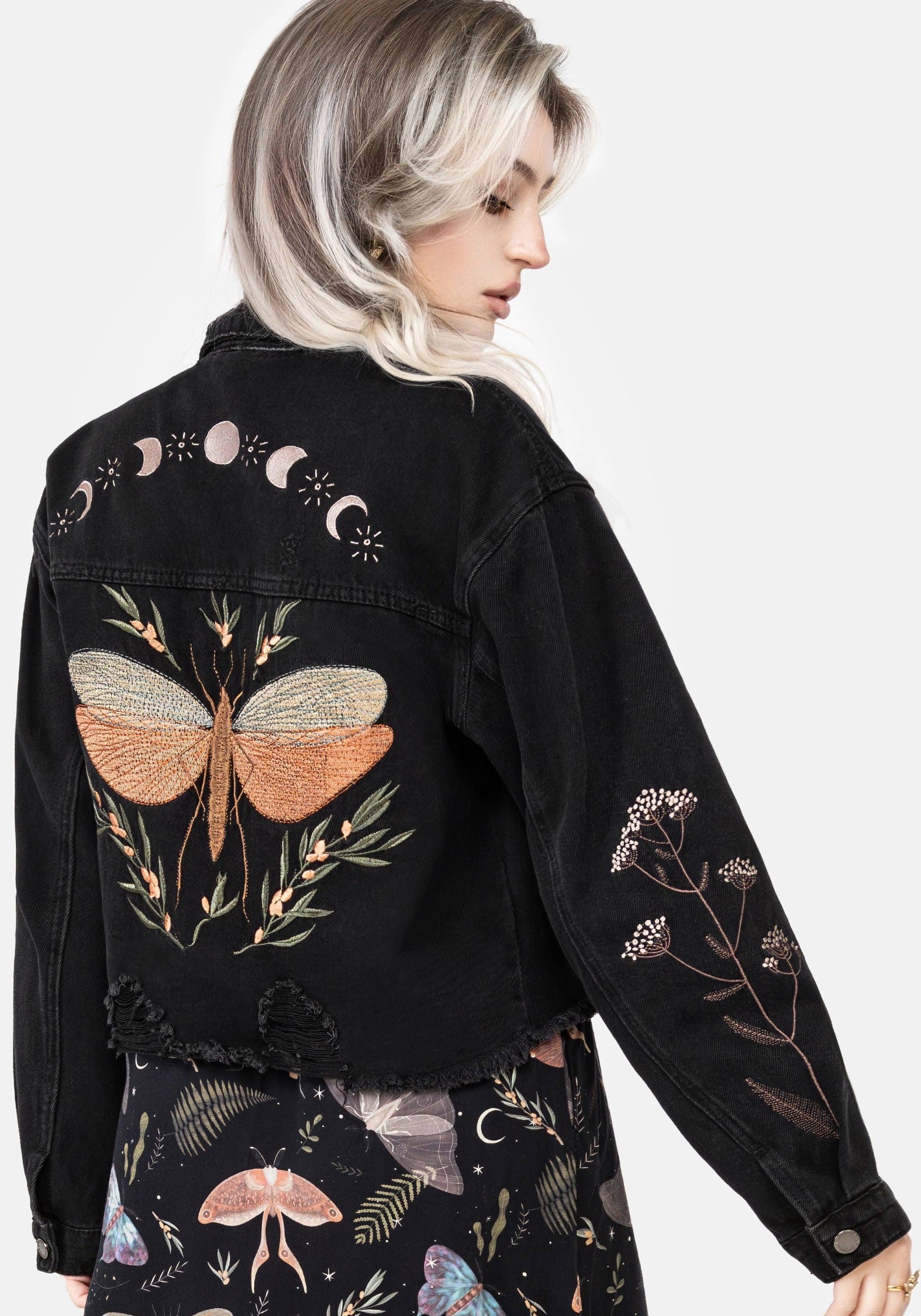 GAKKIN BLACK BUTTERFLIES HANABATSU FREECE JACKET サイズL ORD000026