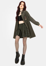 Whimsical Pocket Embroidered Mini Shirt Dress