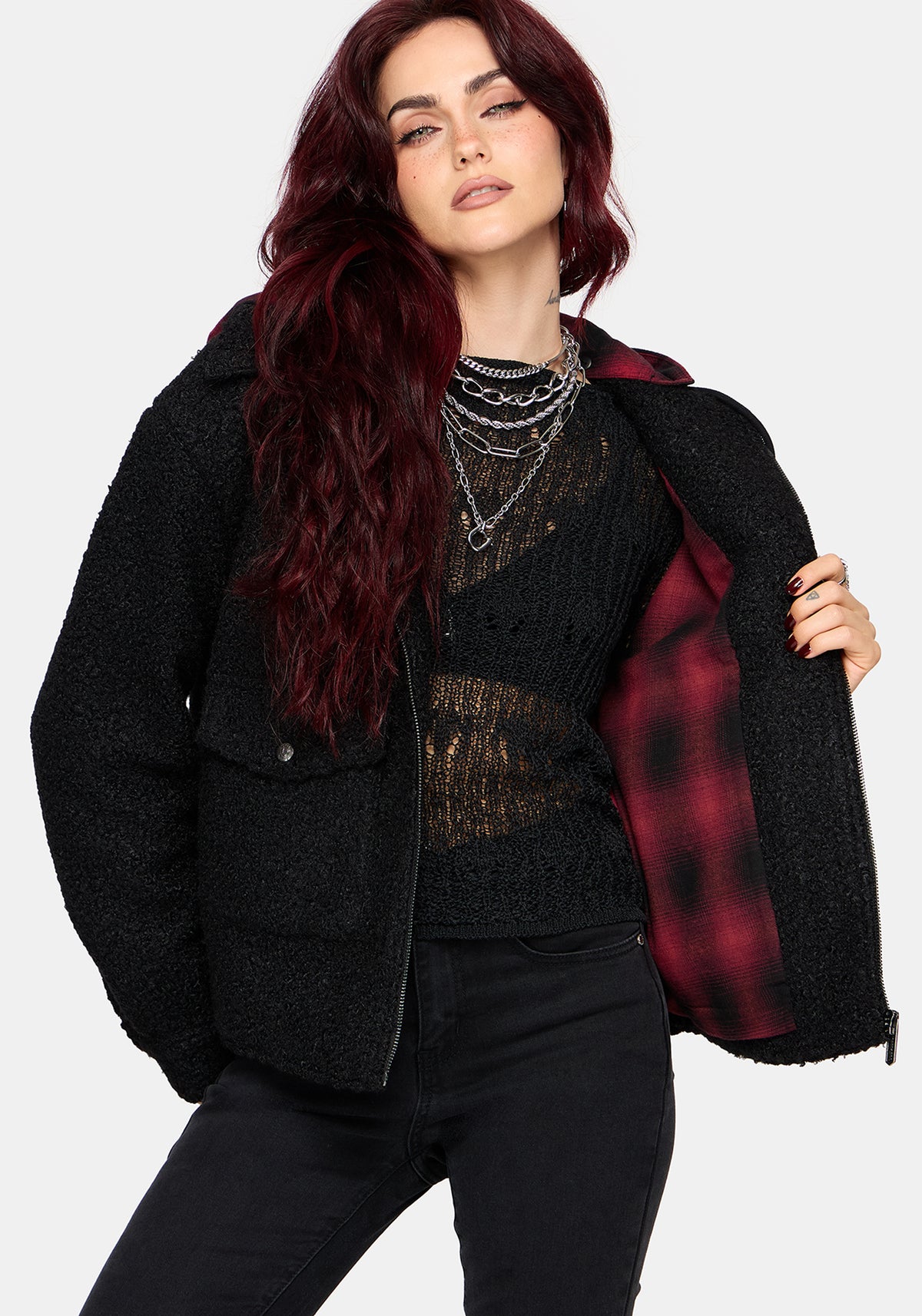 Cicely Check Hood Shacket