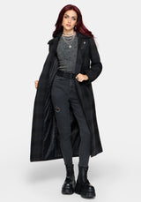 Marceline Hooded Check Longline Coat
