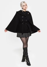 Althea Hooded Spider Pin Detail Cape
