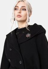 Althea Hooded Spider Pin Detail Cape