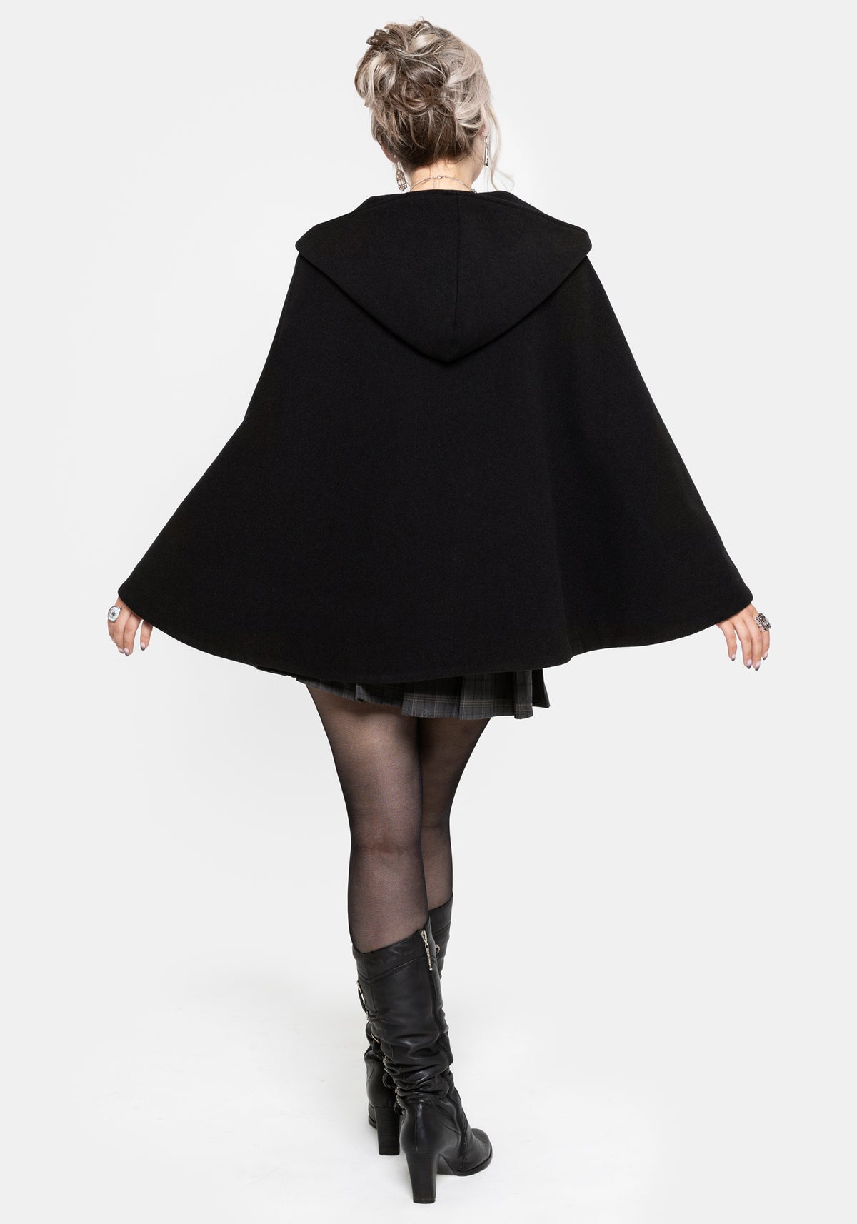 Althea Hooded Spider Pin Detail Cape
