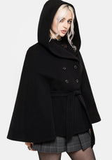 Althea Hooded Spider Pin Detail Cape