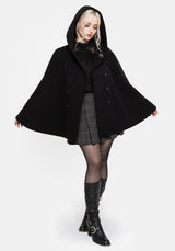Althea Hooded Spider Pin Detail Cape