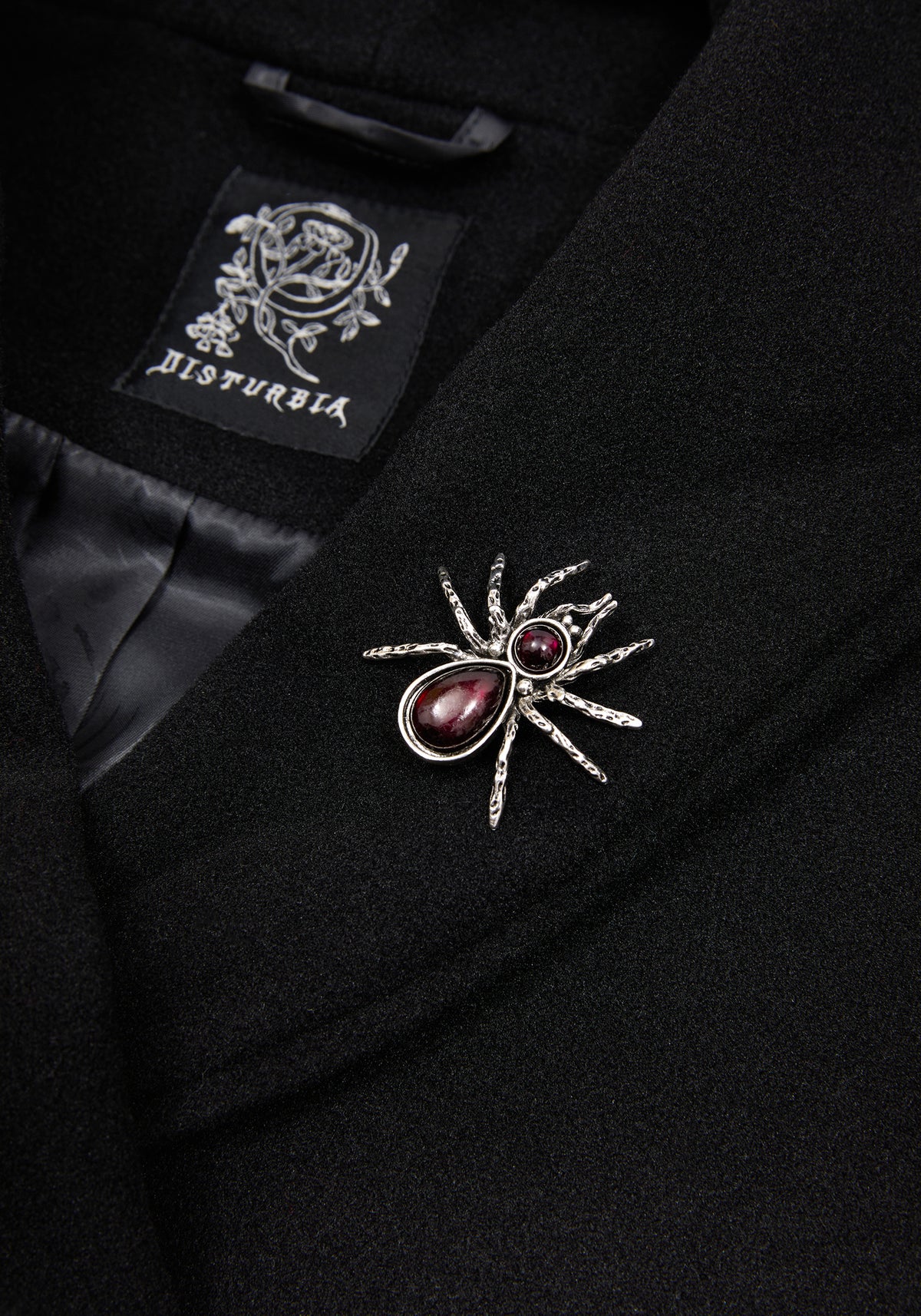 Althea Hooded Spider Pin Detail Cape
