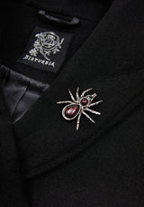 Althea Hooded Spider Pin Detail Cape