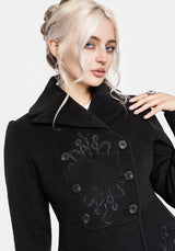 Blanche Embroidered Bib Longline Coat