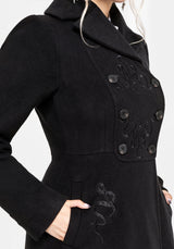 Blanche Embroidered Bib Longline Coat