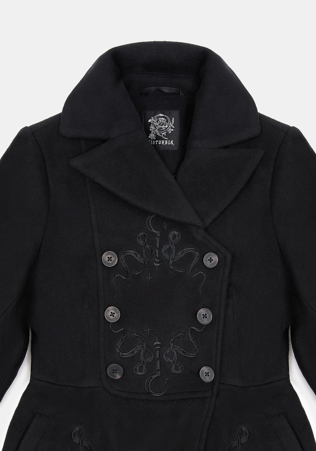 Blanche Embroidered Bib Longline Coat
