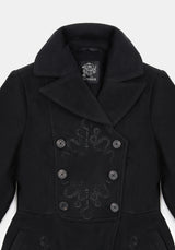Blanche Embroidered Bib Longline Coat
