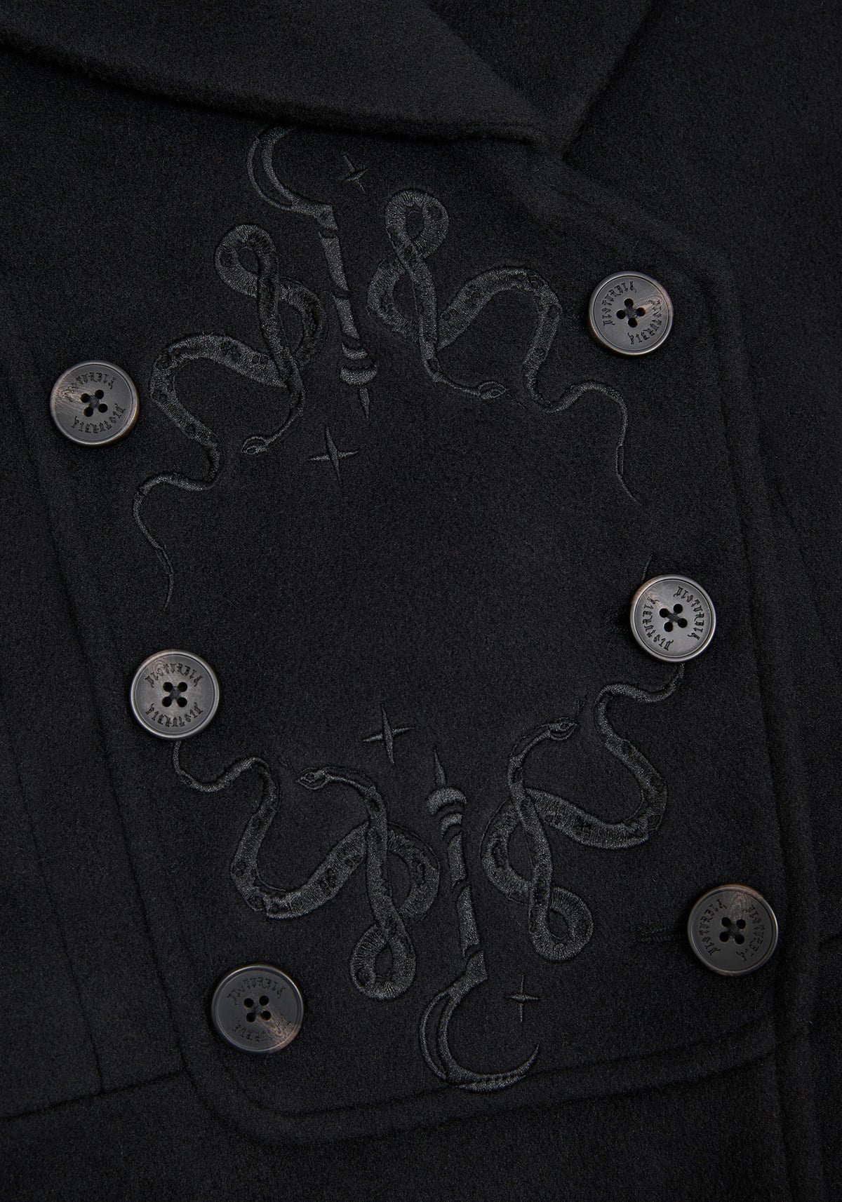 Blanche Embroidered Bib Longline Coat