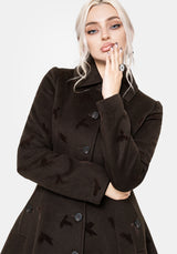 Starling Crow Embossed Wool-Blend Coat