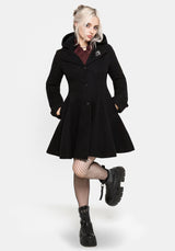 Cyrene Removable Hood Coat - Black