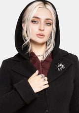 Cyrene Removable Hood Coat - Black
