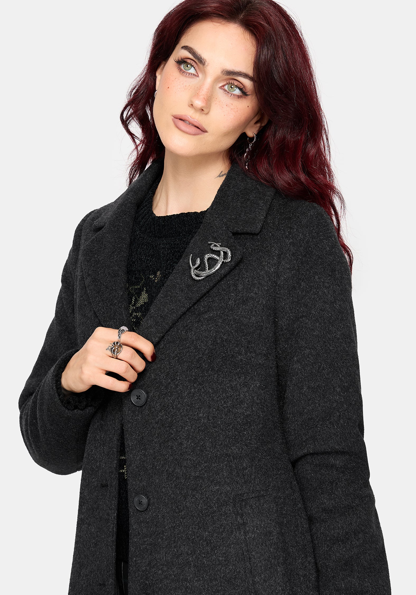 Albina Snake Pin Longline Coat – Disturbia