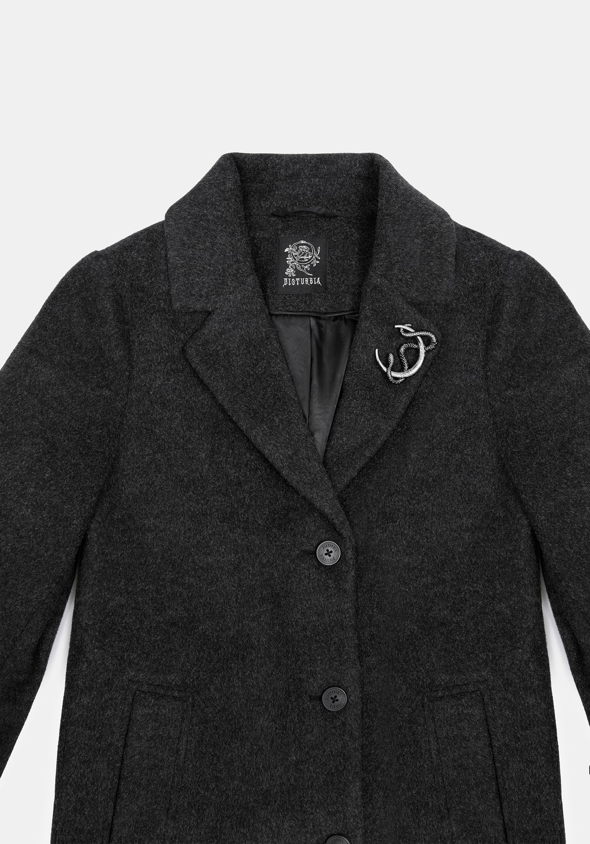 Albina Snake Pin Longline Coat