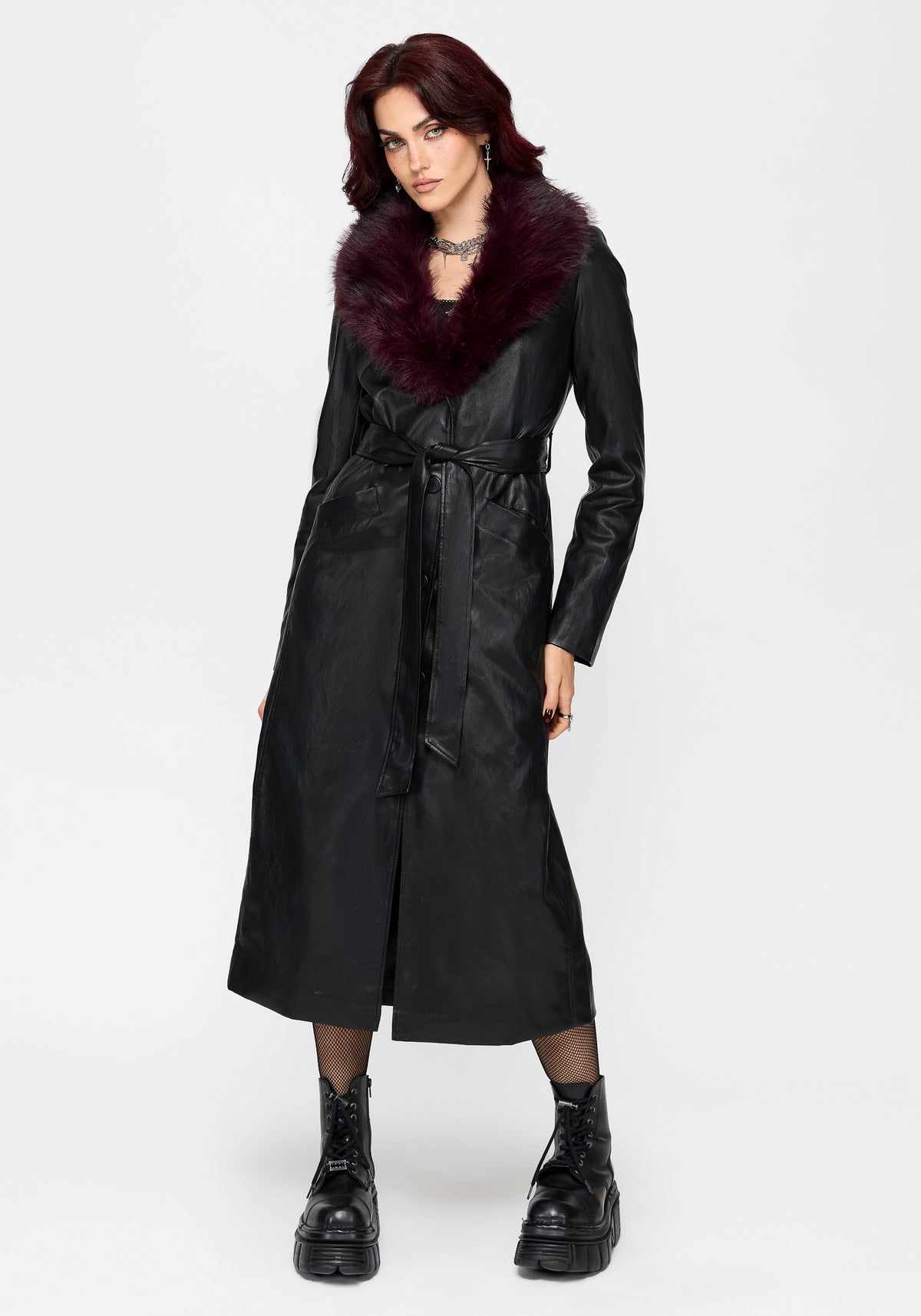 Effina Fur Collar Longline Coat