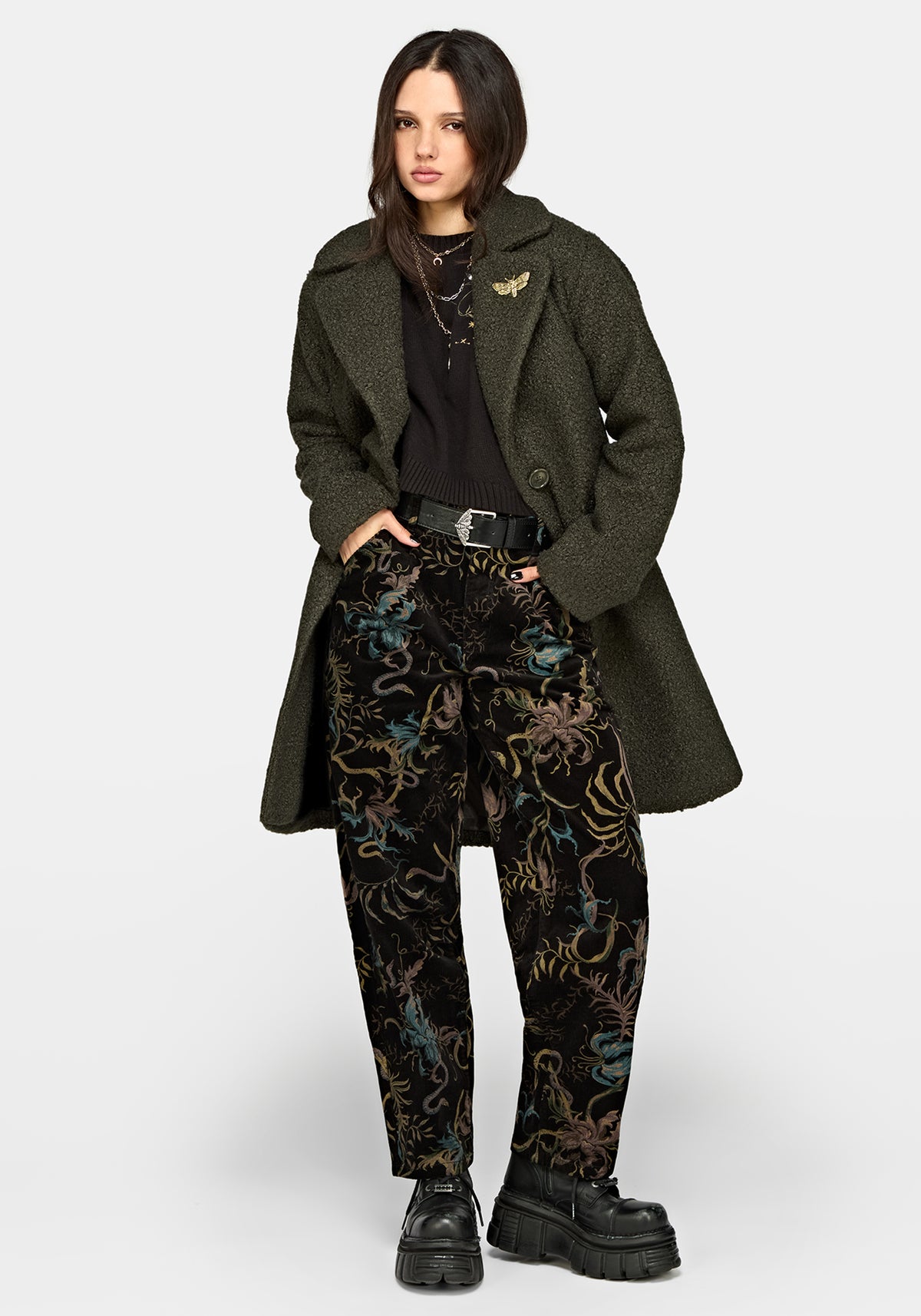 Eydra Recycled Bouclé Coat - Green