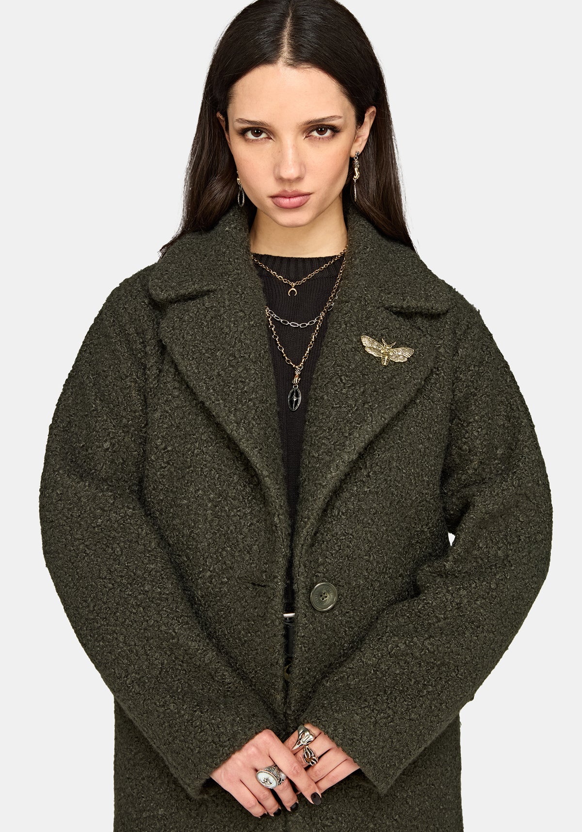 Eydra Recycled Bouclé Coat - Green