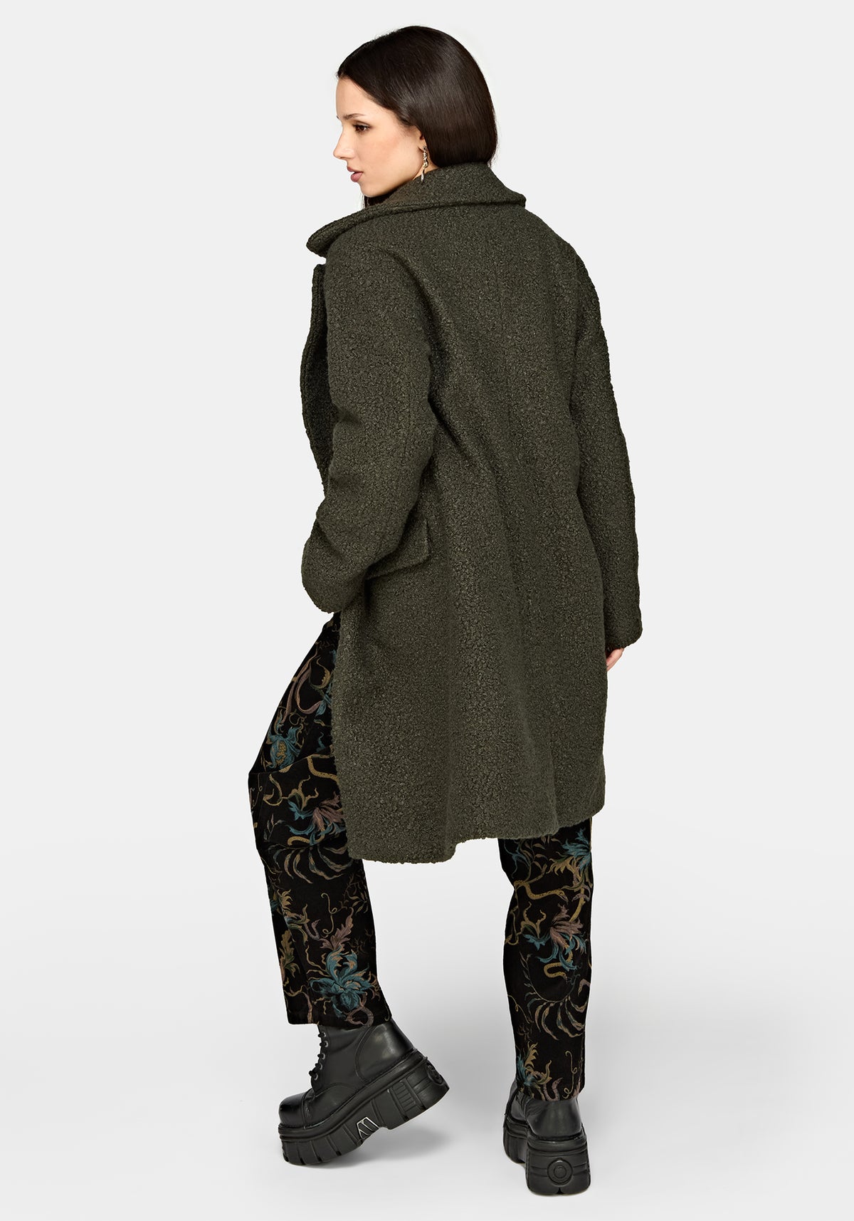 Eydra Recycled Bouclé Coat - Green