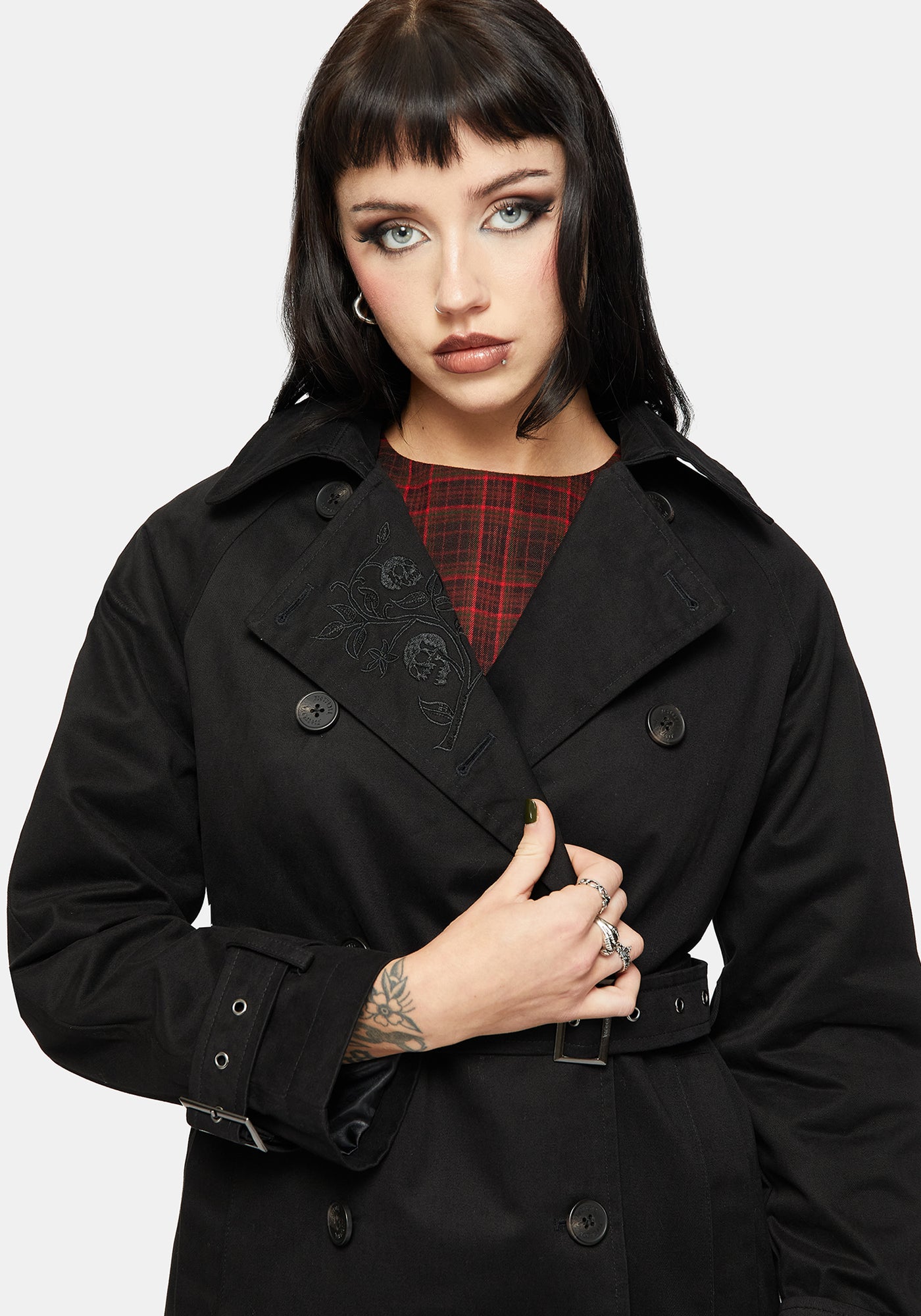 Poe Embroidered Trench Coat – Disturbia