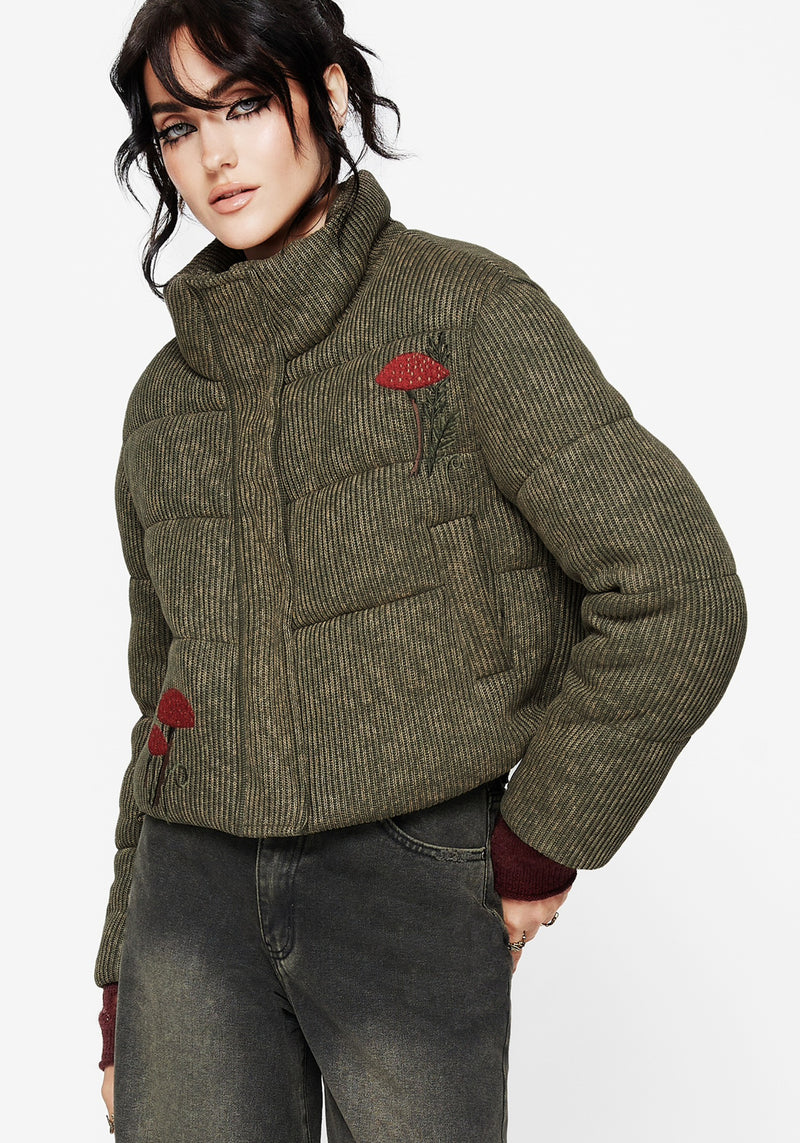 Sylvia Embroidered Knit Bomber Jacket