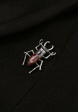 Camilla Tie Waist Hooded Coat With Bug Brooch